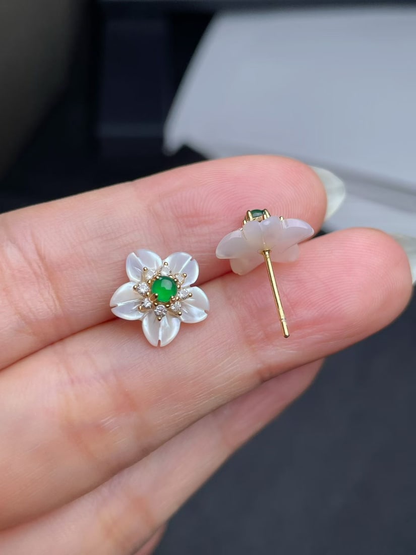 Silver Jade Earrings - 3