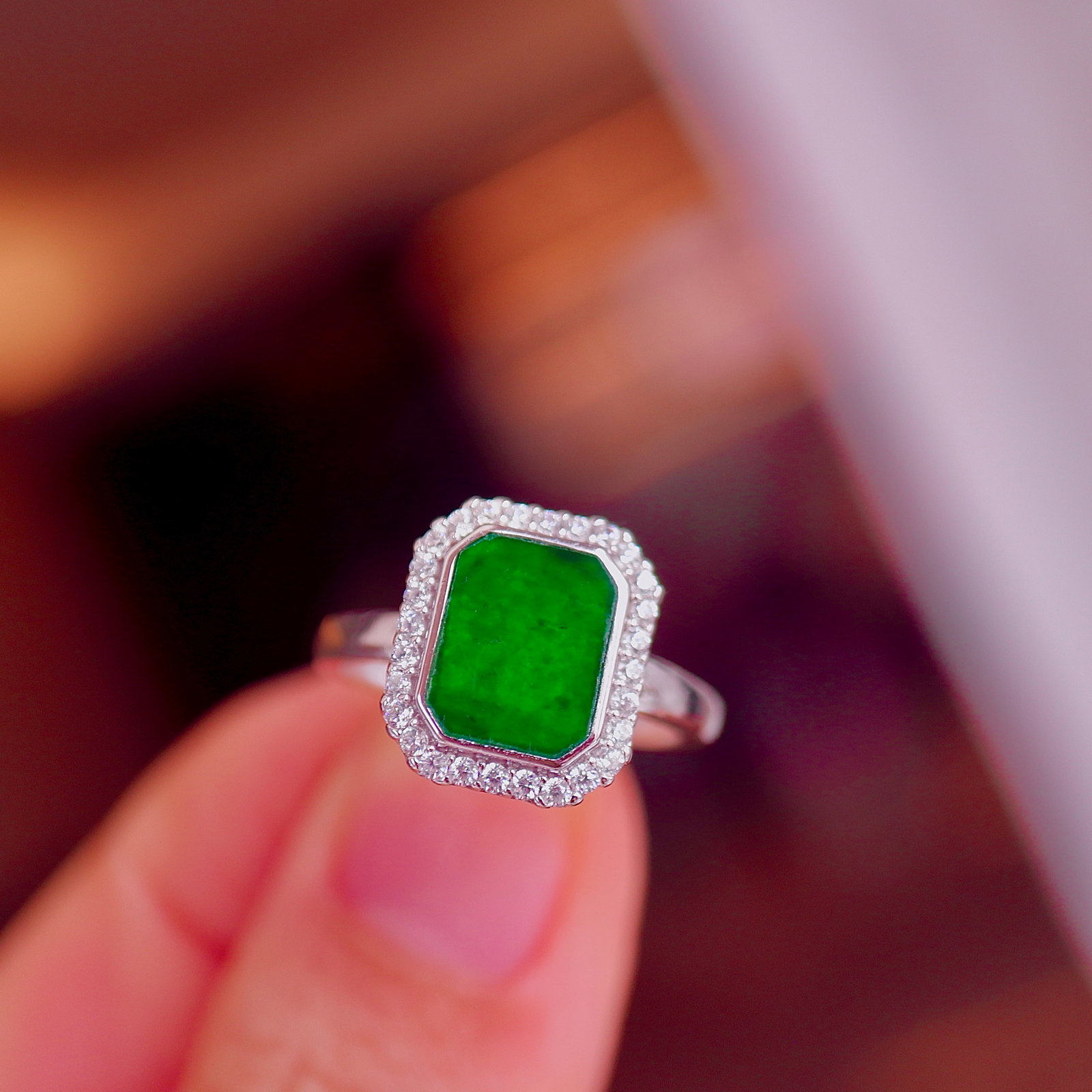 Natural Jadeite Ring - 5