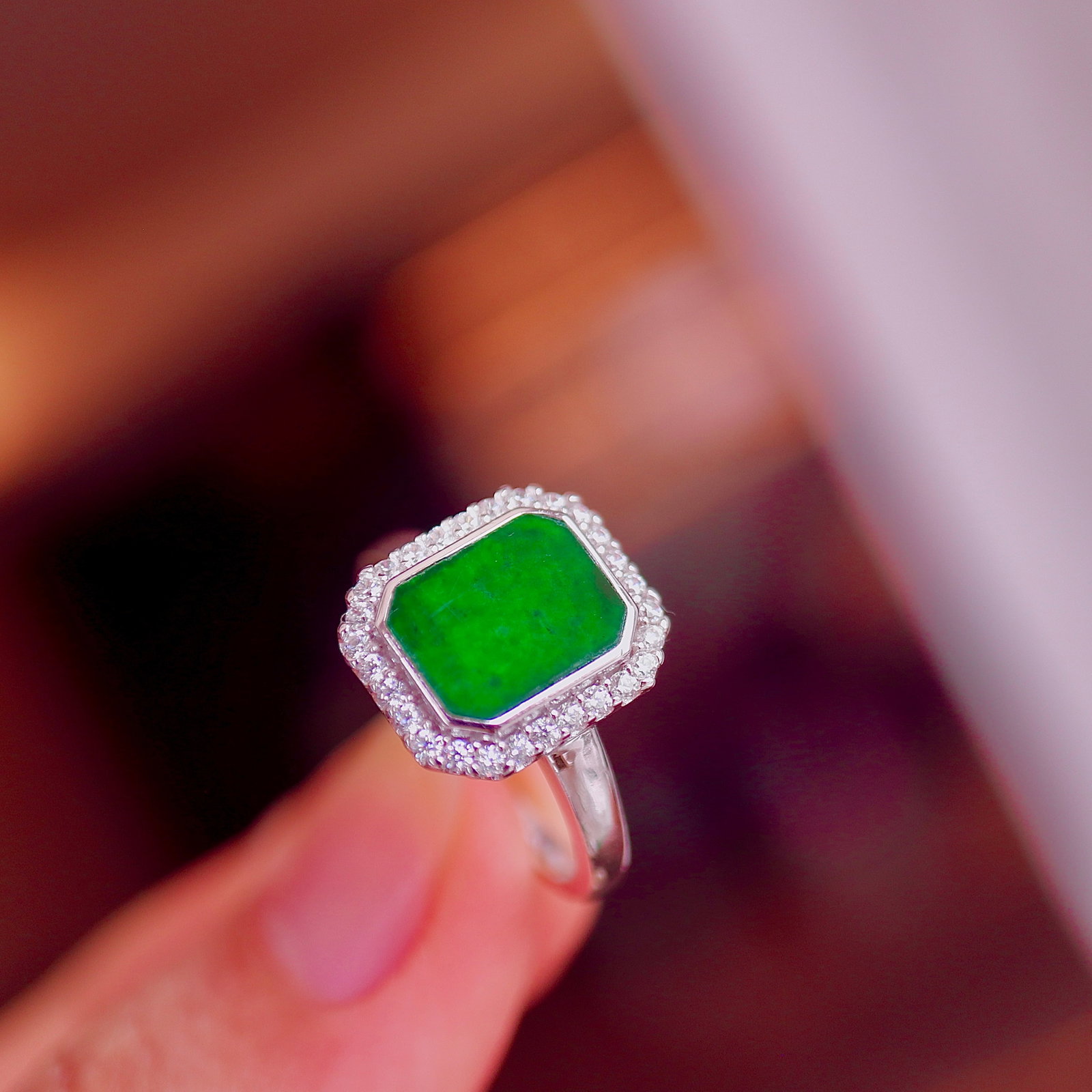 Natural Jadeite Ring - 6