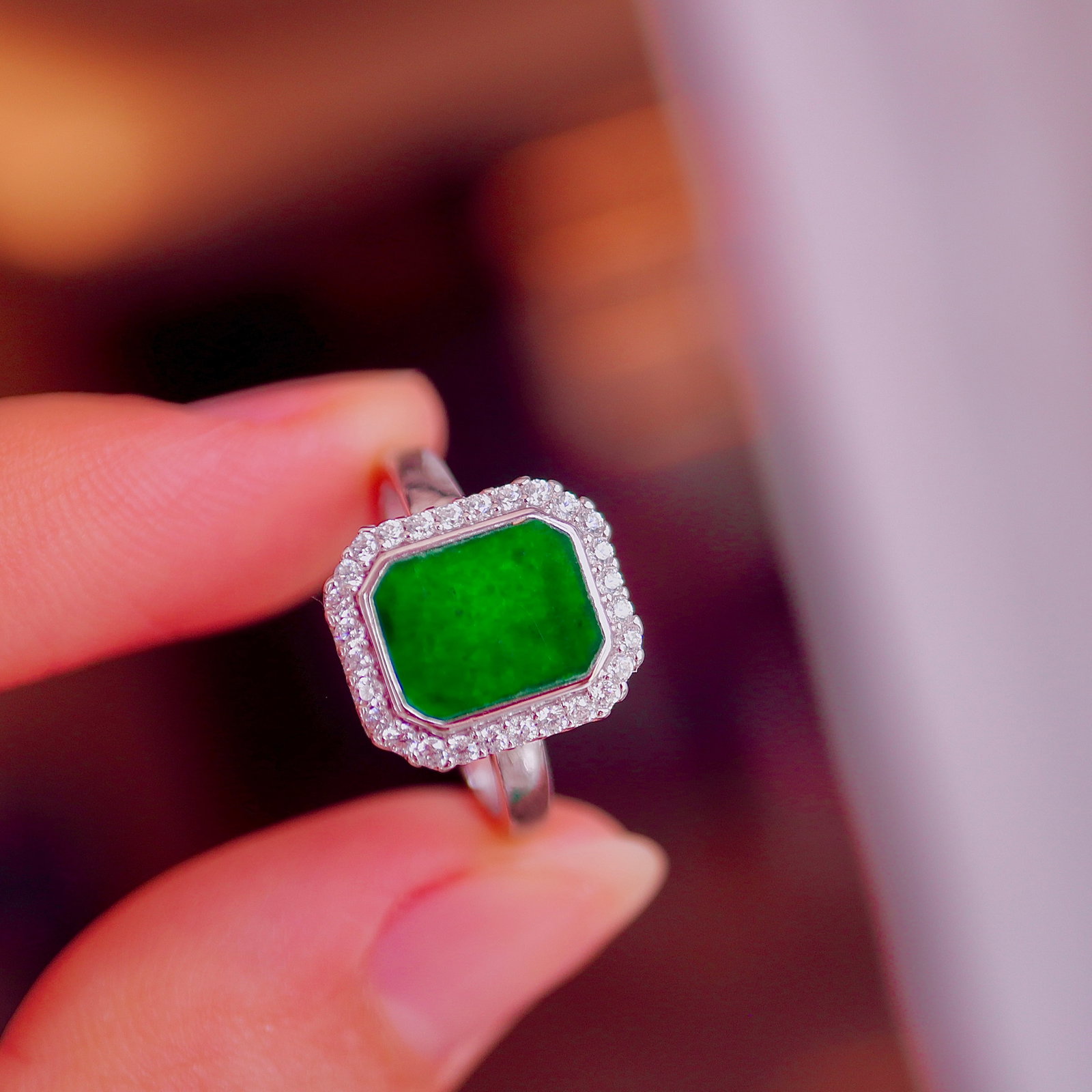 Natural Jadeite Ring - 7