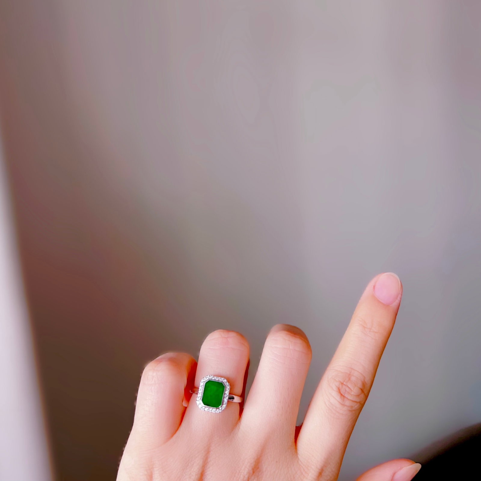 Natural Jadeite Ring - 9