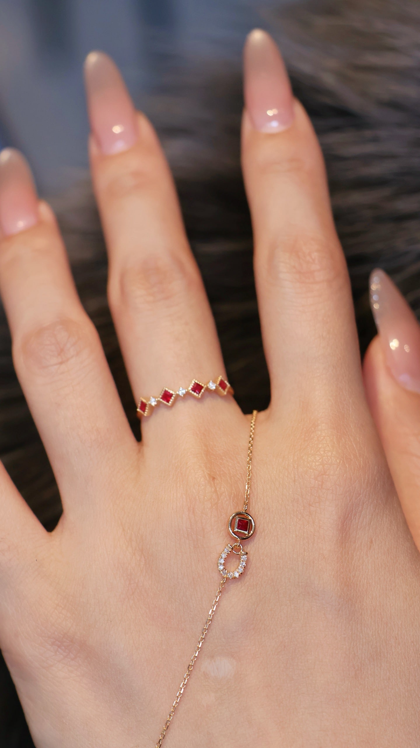 18K Gold Ruby Diamond Bracelet - 3