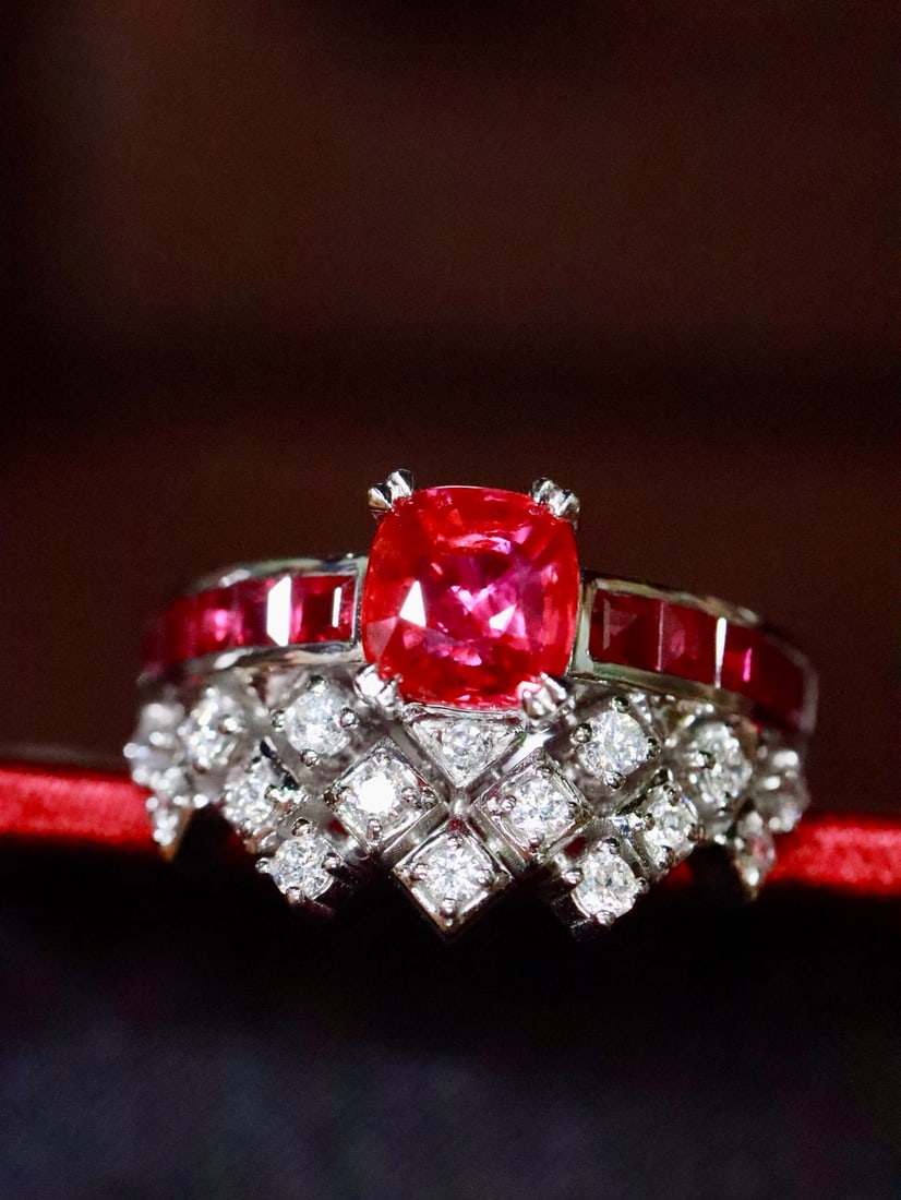Platinum Natural Ruby Ring - 2