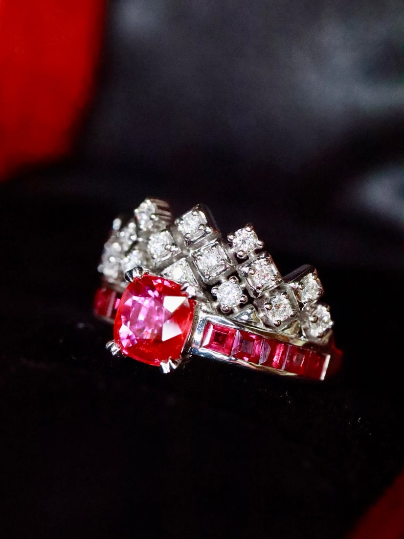Platinum Natural Ruby Ring - 4