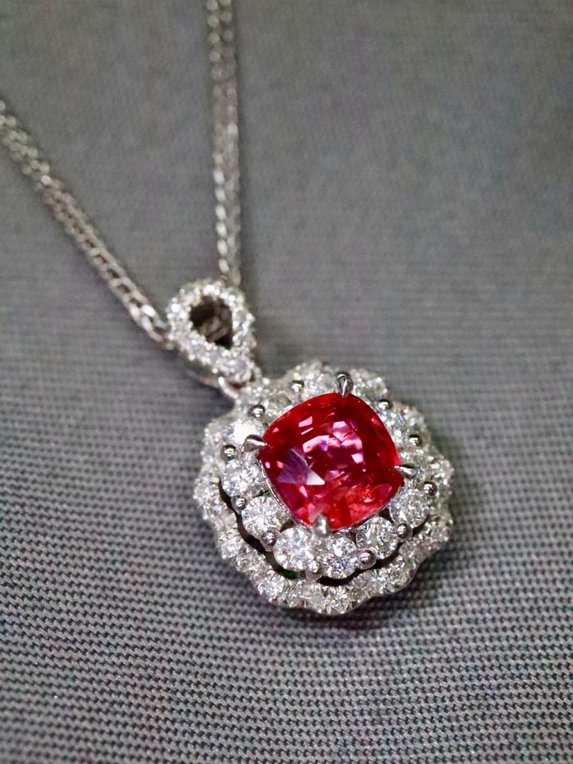 Platinum Unheated Ruby Pendant (1 of 7)