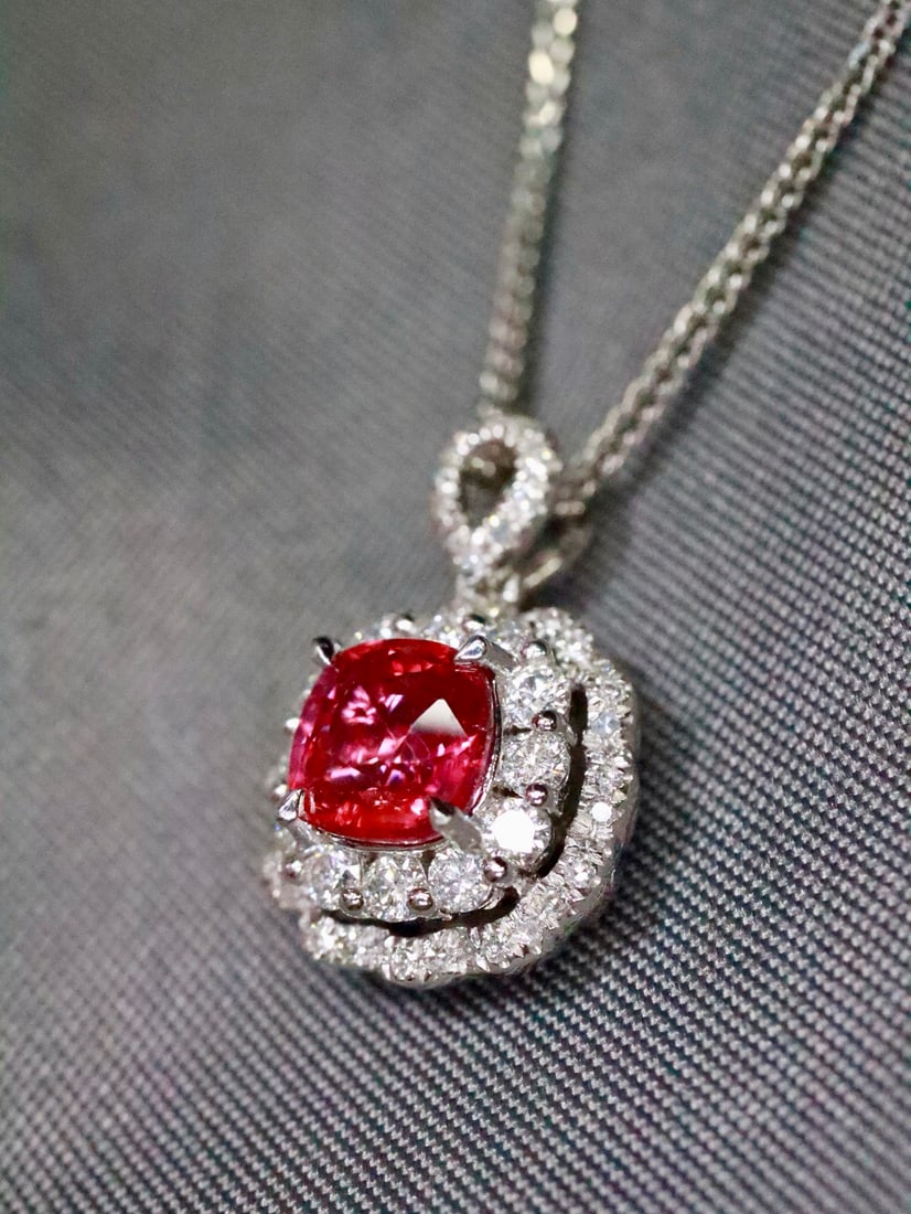 Platinum Unheated Ruby Pendant - 3
