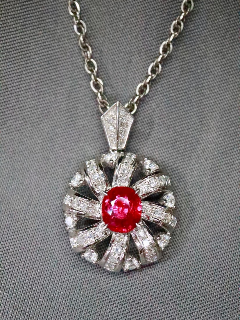 Platinum Unheated Ruby Pendant (1 of 6)