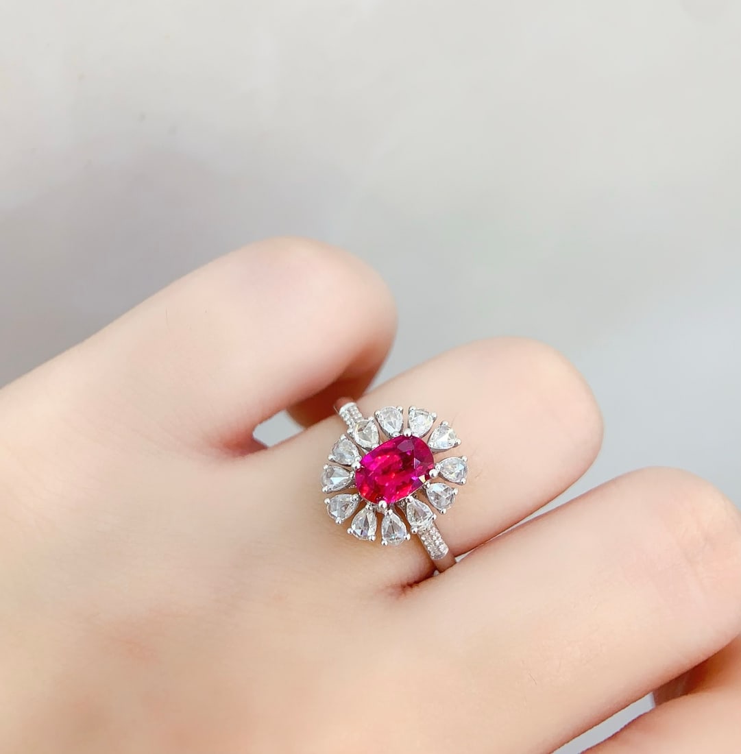 18K Gold Natural Unheated Ruby Ring - 6