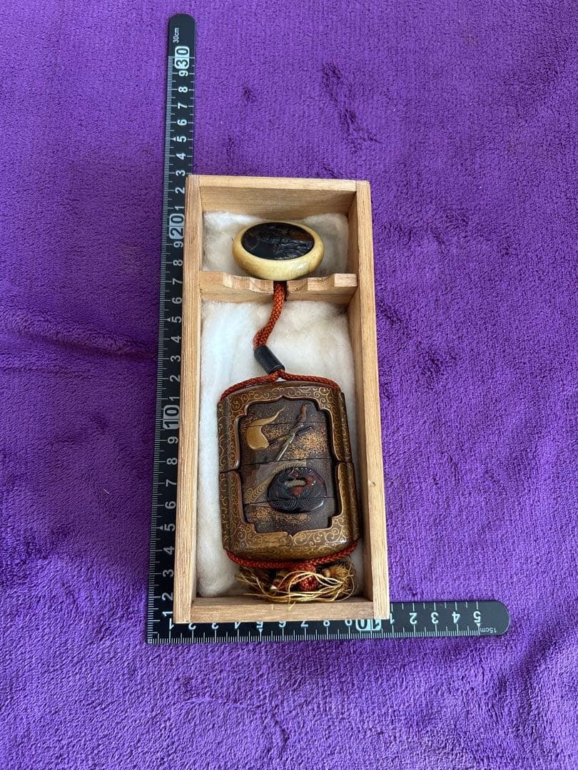 Inro netsuke outer shell maki-e samurai - 16