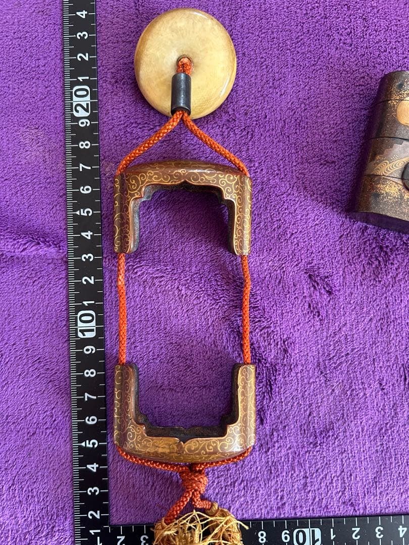Inro netsuke outer shell maki-e samurai - 5