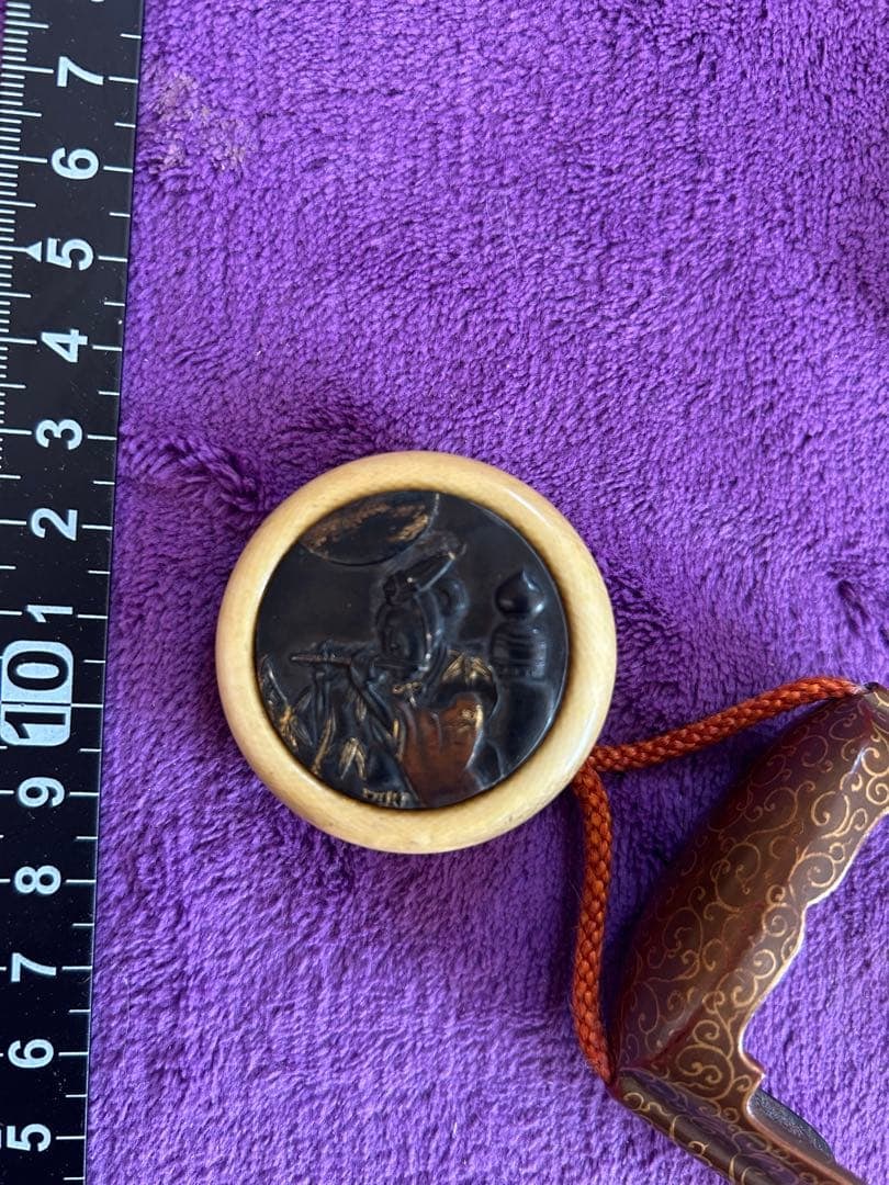 Inro netsuke outer shell maki-e samurai - 7