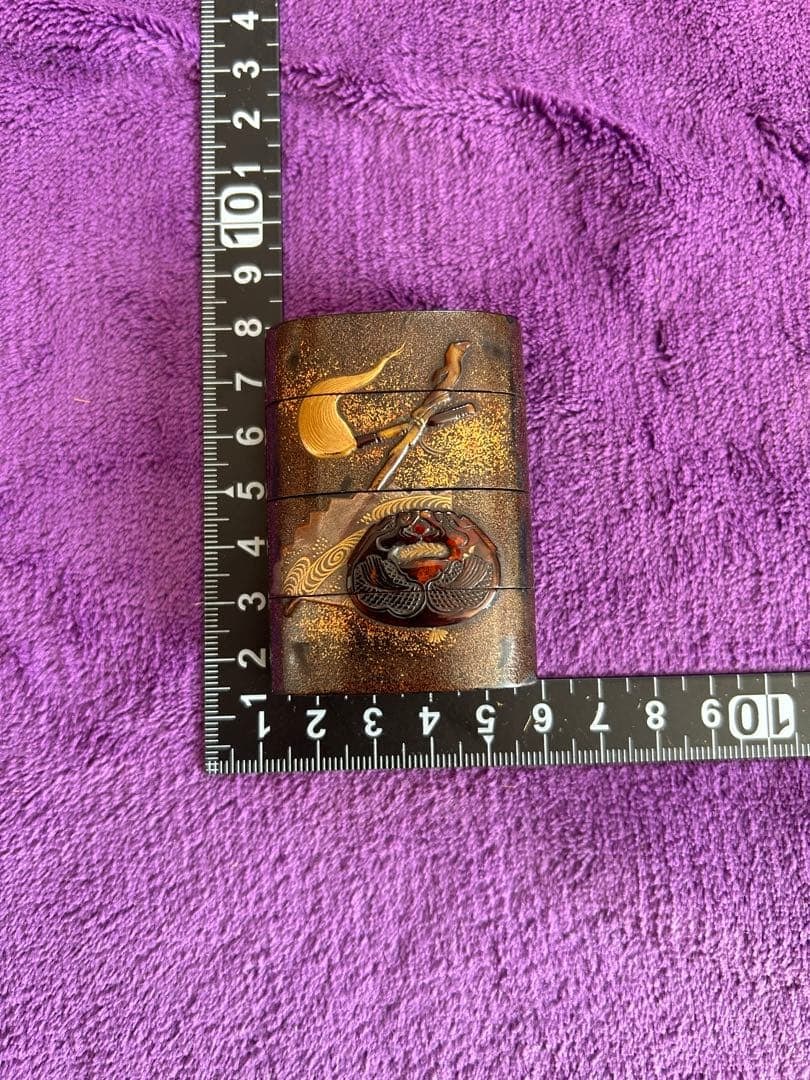 Inro netsuke outer shell maki-e samurai - 9