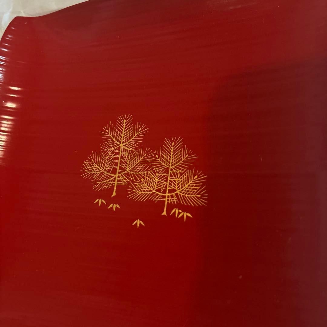 Red Lacquerware, Square Shape, Tamura Soun - 5