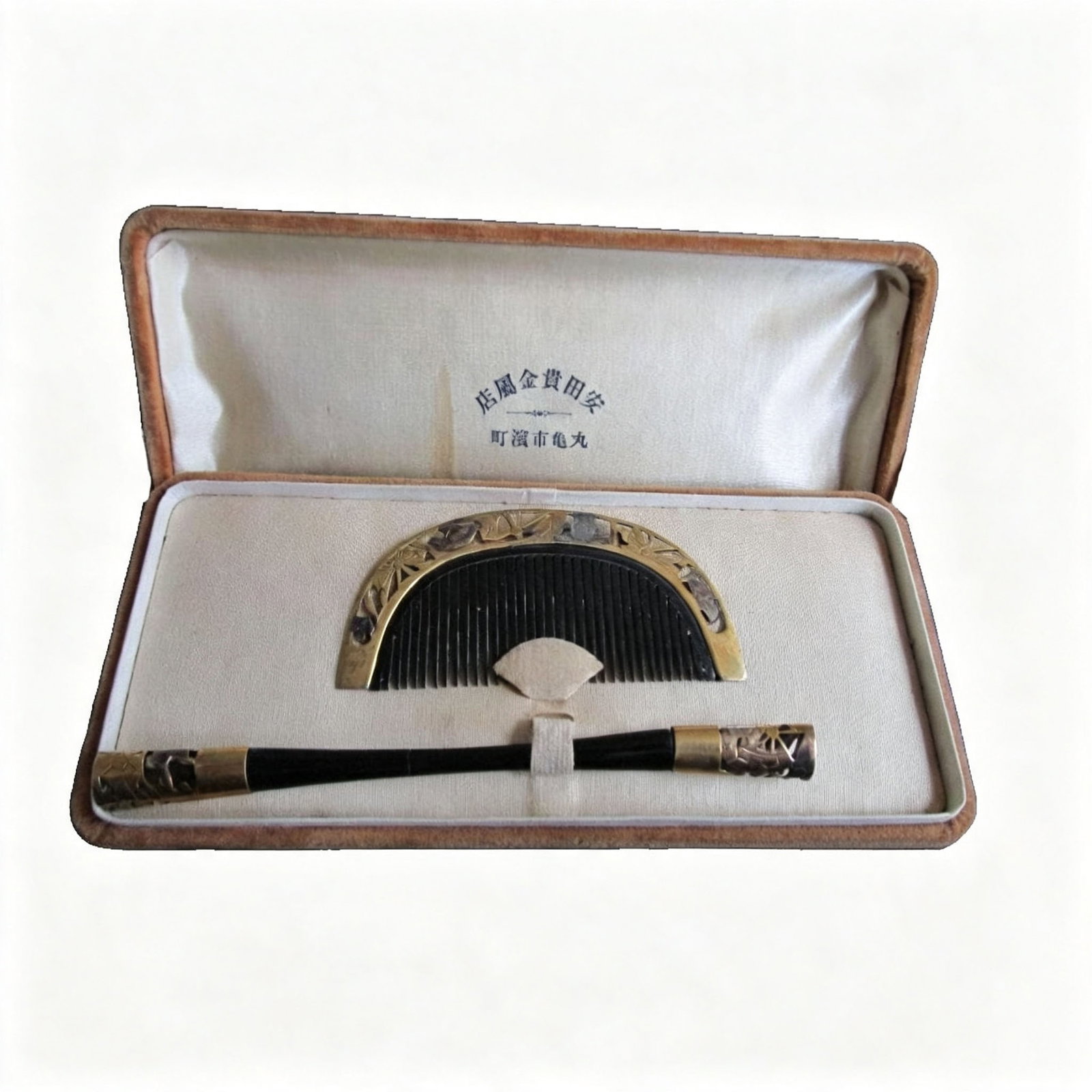 Gold and Silver Filigree Comb Set with Box (1 of 13)