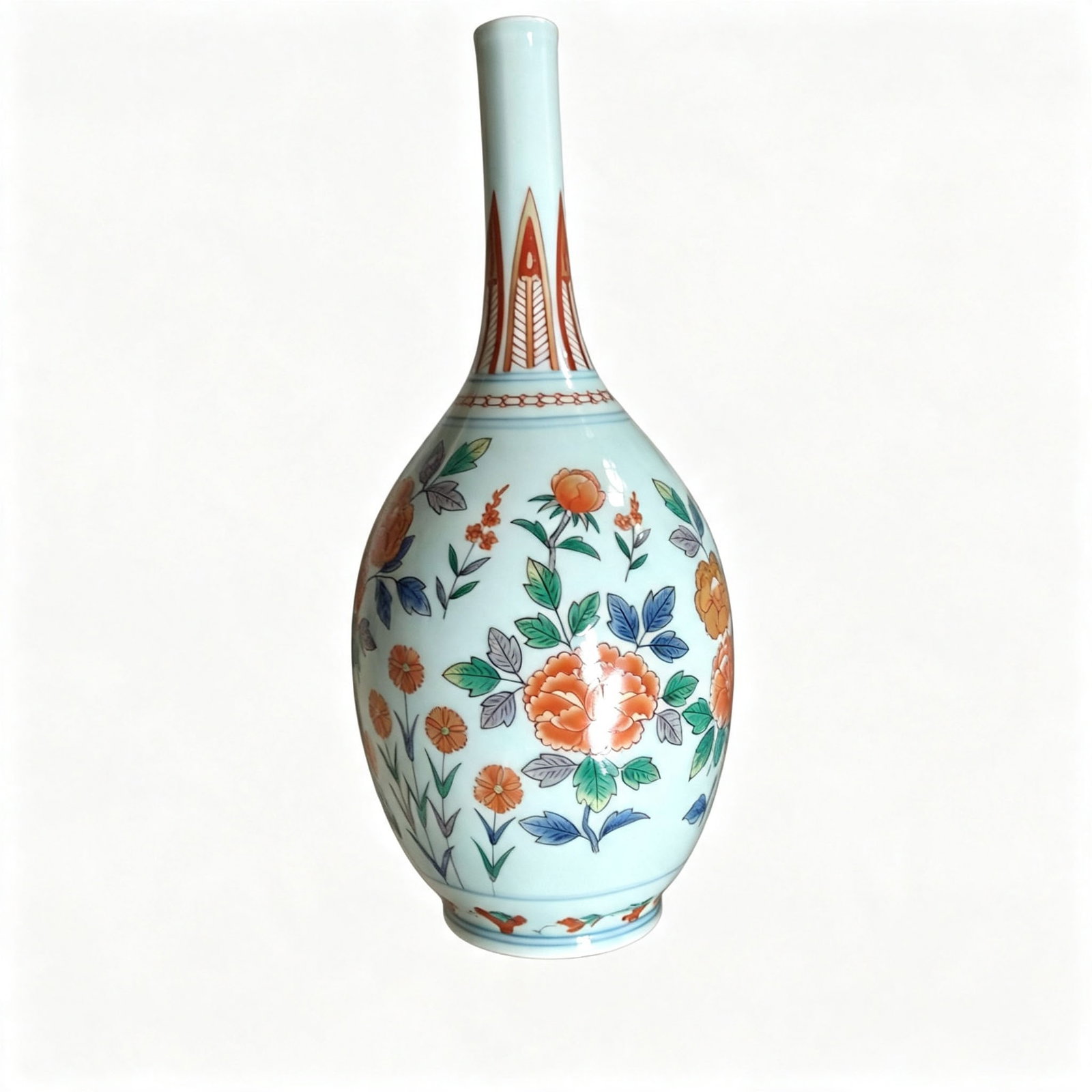 Lacquer Art by Shiko: Ceramic Vase with Floral Patterns (1 of 7)