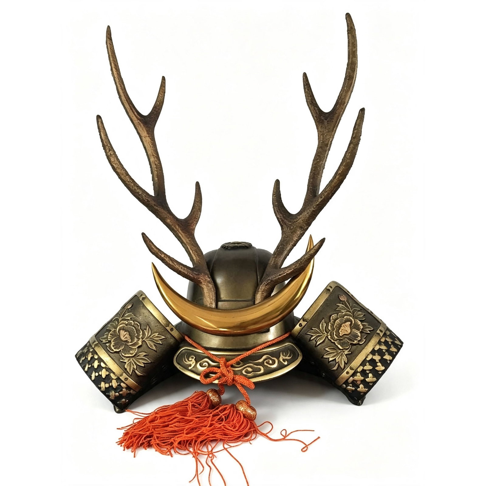 Sengoku Warlord Yamanaka Shikanosuke Antler Crescent Helmet Metal Ornament (1 of 6)