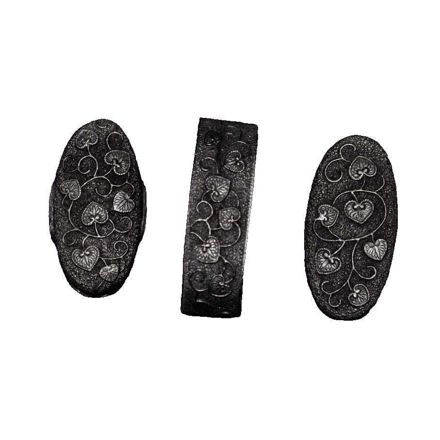 Aoi Leaf Design, Edge Head Three Points, Sword Mountings, For Large Sword Use: Aoi Leaf Design, Three-Point Edge, Sword Fittings, For Large Sword Use