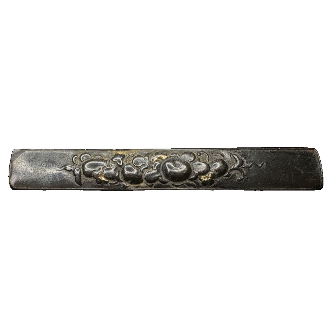 Unsigned Kozuka with Pumpkin Design on Shakudo Nanako Ground, Japanese Sword Fittings, Antique, (1 of 7)