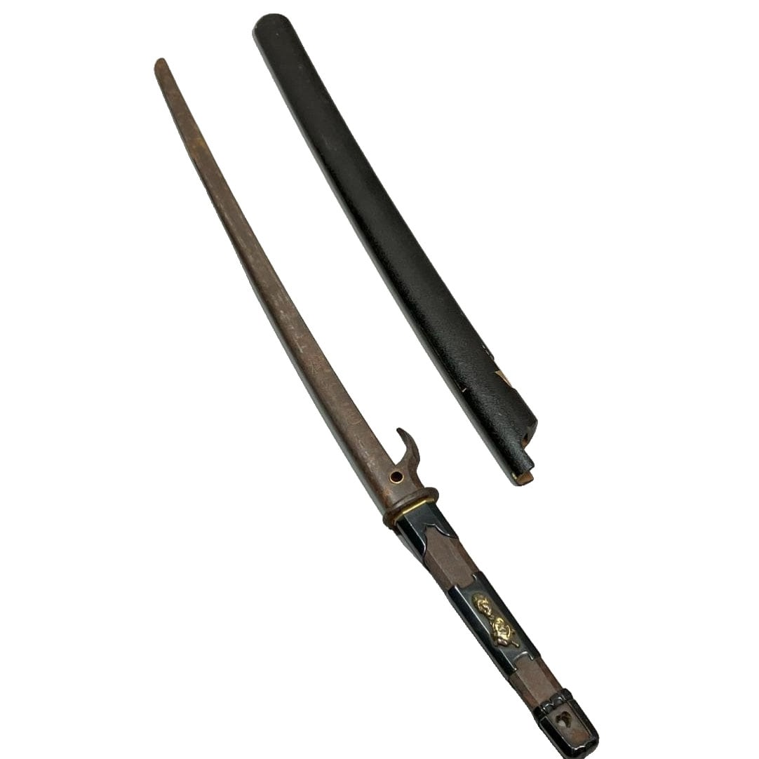 Jitte, Toriguu, Bugu, Kottou - Edo Period: Jitte, Toriguchi, Bugu, Kotto An item from the Edo period. Names are engraved on both sides, one side reads "Banzai Saku," while the other side is illegible. The handle is decorated. Dimensions: