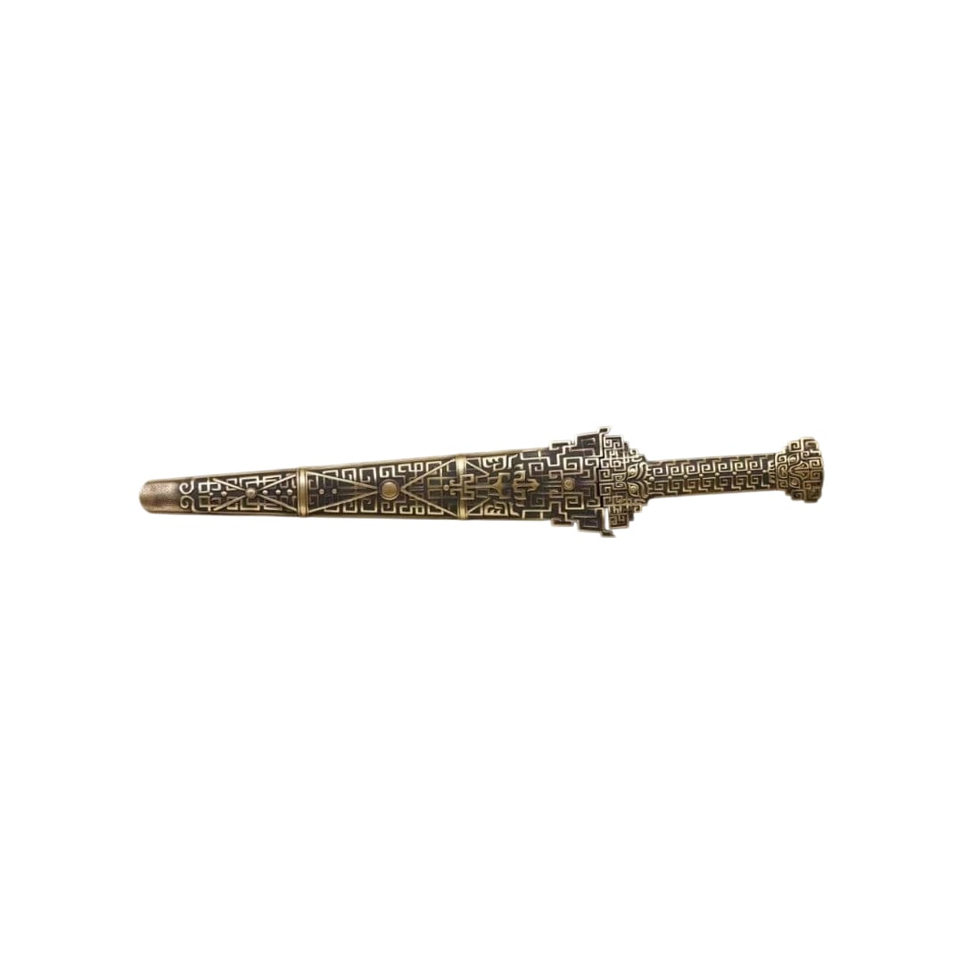 All-Copper Yitian Sword, Ancient Weaponry, Arms, Replica Sword, Collectible, Decorative, Gift Item.: All-Copper Yitian Sword, Ancient Weaponry, Reproduction Blade, Collectible, Decorative, Gift The blade is made of a special alloy and is unsharpened. The set is made entirely of copper, with the scabb
