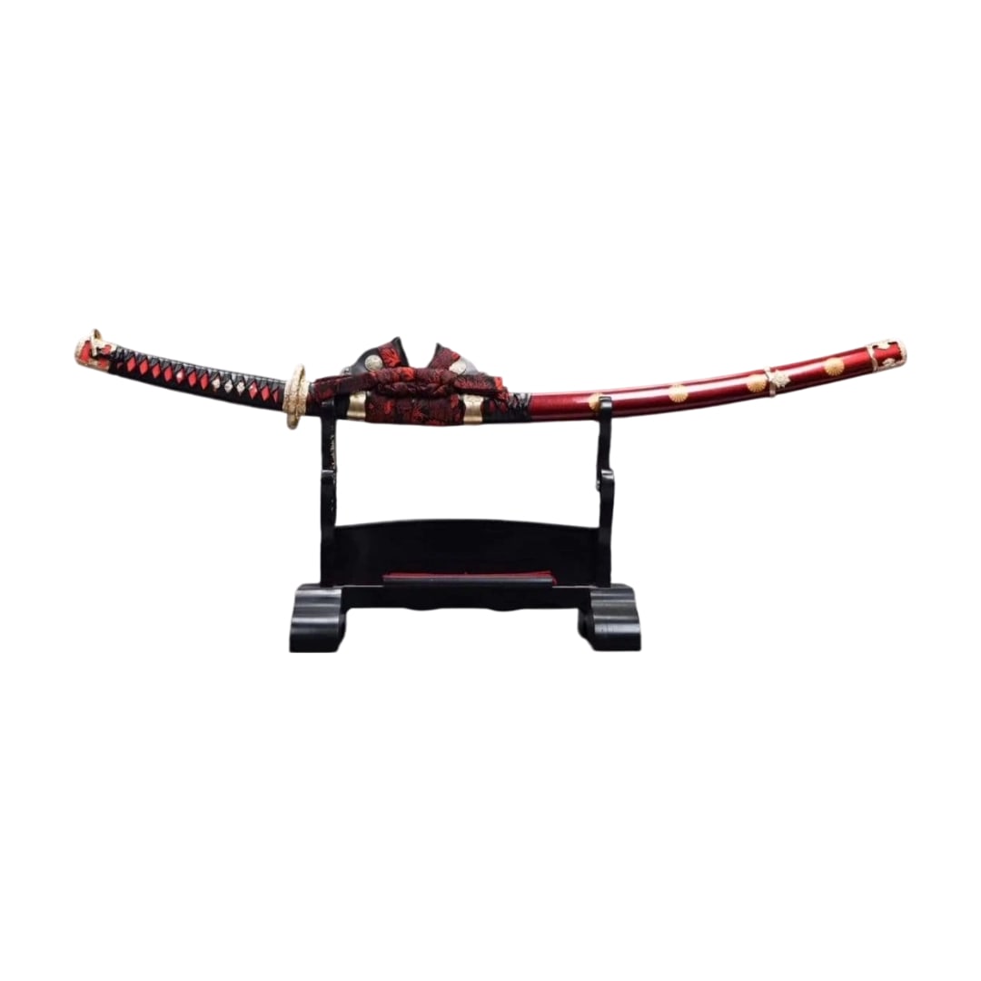 Tachi Imperial Chrysanthemum Crest Tachi Armor Sword Mountings Japanese Sword Replica Sword: Tachi with Chrysanthemum Crest, Imperial Tachi, Armor, Sword Fittings, Japanese Sword, Replica Sword, Decorative Use, High-Grade Copper Fittings The items in this store are replica swords, not sharpen