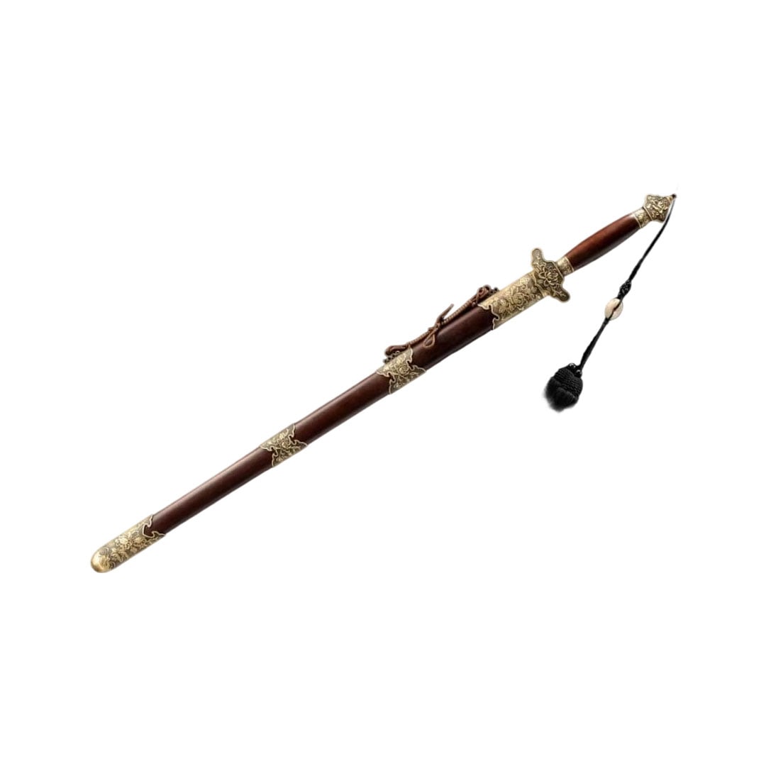 Peony Sword, Ancient Weaponry, Arms and Armor, Sword Mountings, Replica Sword, Brass Sword Fittings,: Peony Sword Ancient Weaponry Arms Sword Mountings Replica Sword Brass Sword Mount Decorative Use Gift Display Piece The blade is made of a special alloy and is unsharpened. Total length 102 cm, blade