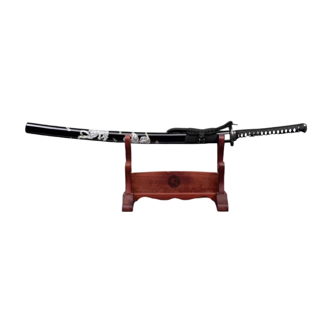 Tiger in the Forest Samurai Sword, Pure Copper Black-Dyed Fittings, Japanese Sword, Replica Sword,: Tiger in the Forest Samurai Sword, Pure Copper Black-Dyed Mountings, Japanese Sword, Replica Sword, Decorative Piece, Gift The items in this store are replica swords, not sharpened. The blade is made 