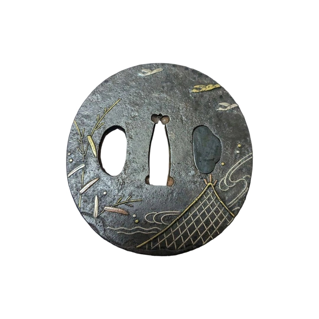 Japanese sword tsuba, material in excellent condition. (1 of 9)