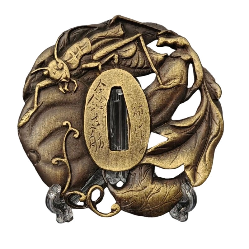 Tsuba with Insect Motif, Alloy, Modern Piece. Tsuba, Sword Guard, Japanese Sword Fittings. (1 of 7)
