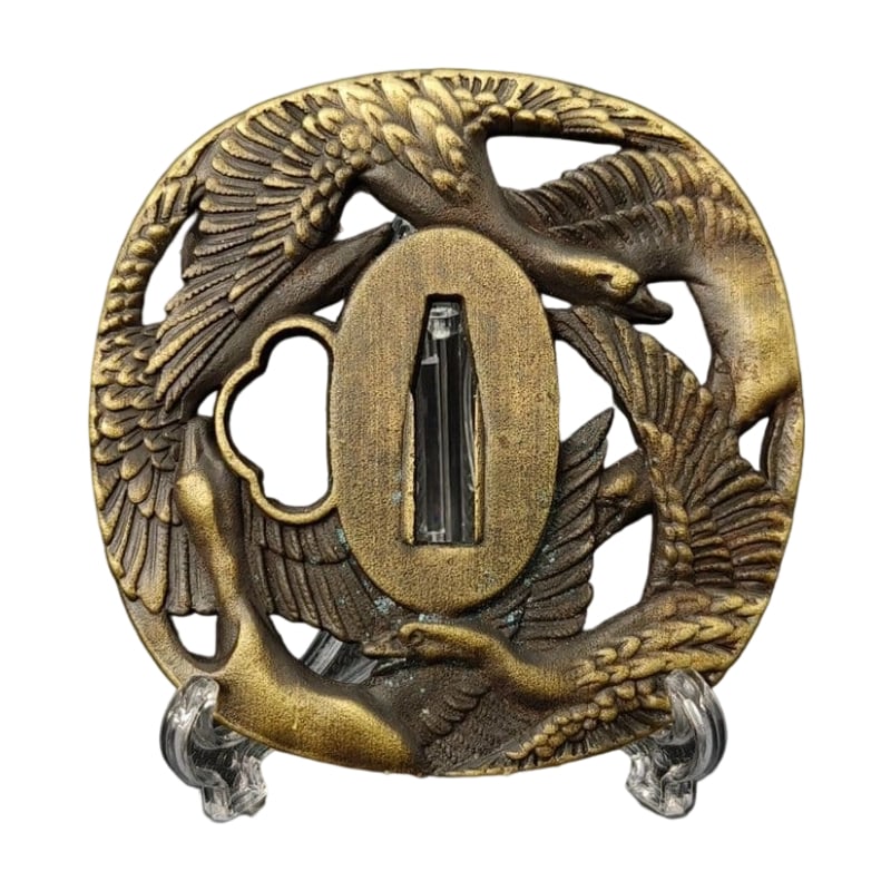Tsuba, "Dai Gan Zu" (Wild Geese Design), Alloy, Modern Piece. (1 of 7)