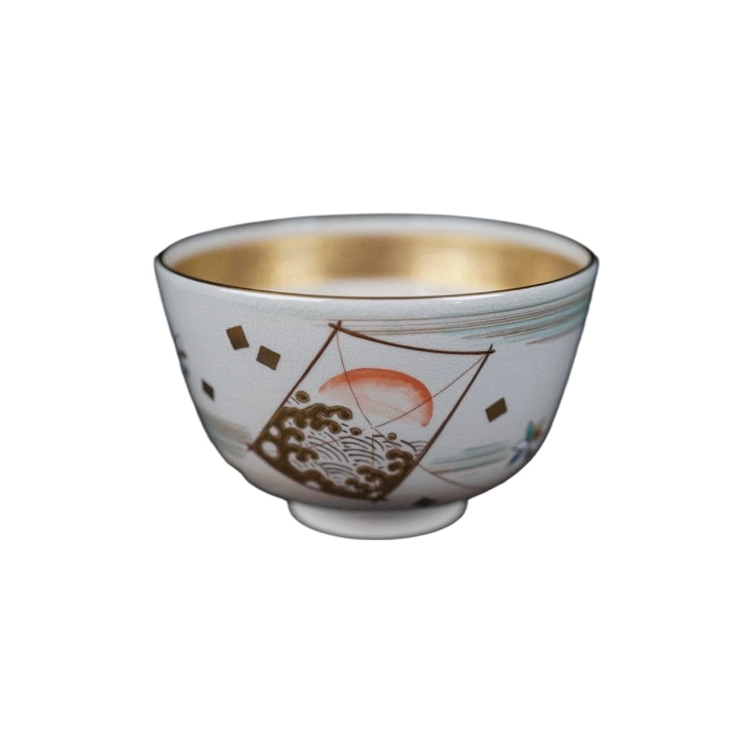 Kato Shoko (Kato Shoko) Ninsei "Sunrise Kite" Chawan with Tomobako (Tea Bowl with Original Box) Tea (1 of 15)