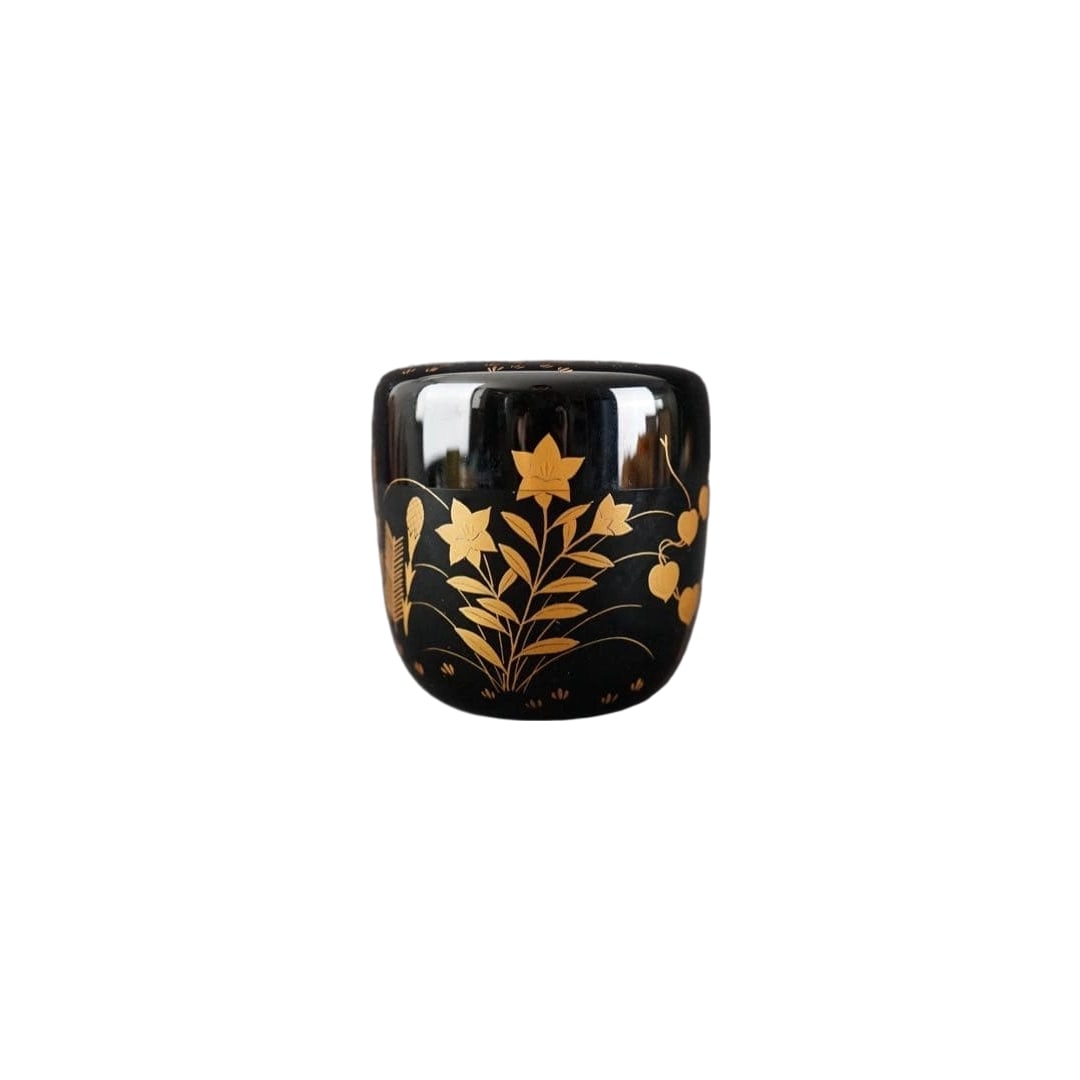 Hirano Goro Keizan, "Shiki Soka" (Four Seasons Flowers), Naka-natsume, with Tomobako, Tea Ceremony: Hirano Goro Keizan, "Shiki Soka" (Four Seasons Flowers), Nakanatsume, with Tomobako, Tea Ceremony Utensil Height: 6.5 cm Width: 6.5 cm With Tomobako