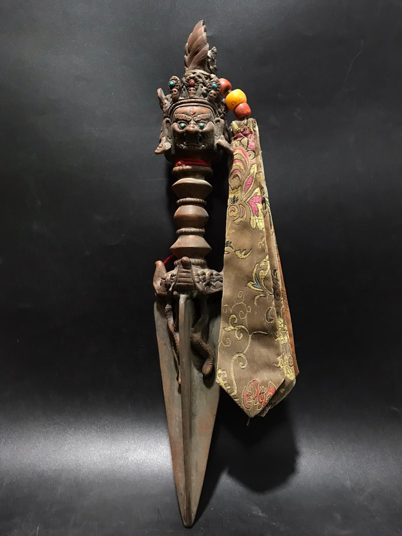 Old Copper Engraved Ritual Object - 4