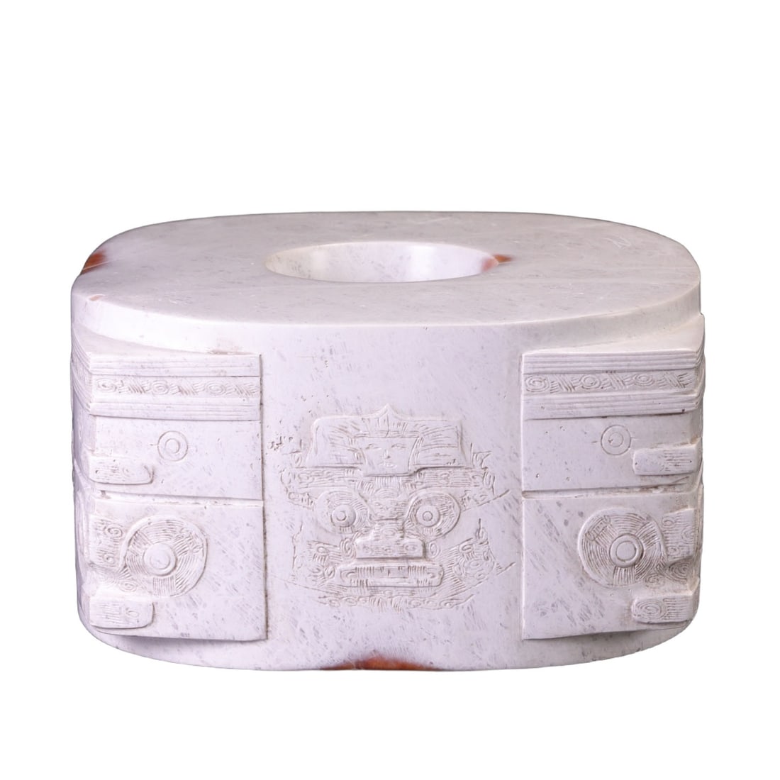 Jade Cultural Cong Ornament: This jade cultural cong ornament showcases the unique charm of traditional jade craftsmanship with exquisite artistry. Its texture is smooth and warm, with a soft luster, making it highly
