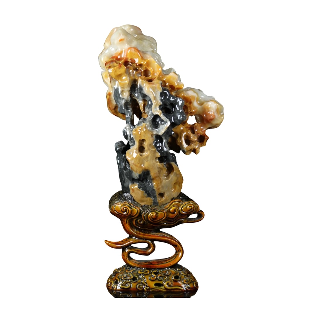 Shoushan Stone Hibiscus Stone Carved Raw Stone Ornament: This Shoushan stone hibiscus stone carved raw stone ornament features a hard texture, smooth and delicate surface, and bright colors. The hollow design showcases exquisite craftsmanship, making it an 
