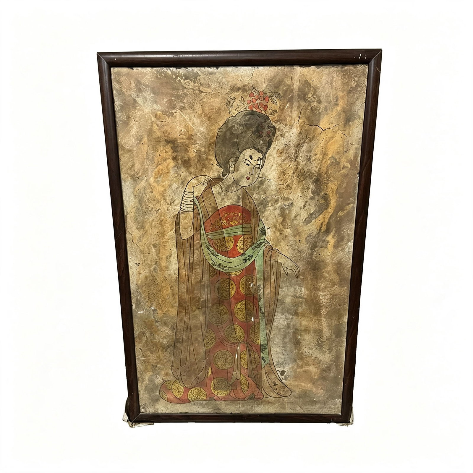 Tang Dynasty Dunhuang Mogao Grottoes Wall Painting: This Tang Dynasty Dunhuang Mogao Grottoes wall painting showcases the exquisite craftsmanship and cultural depth of ancient art. The painting is vibrant in color and rich in detail, possessing high hi