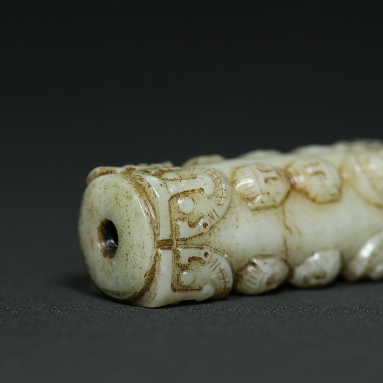 Hetian Jade Pendant with Human Face Pattern - 9
