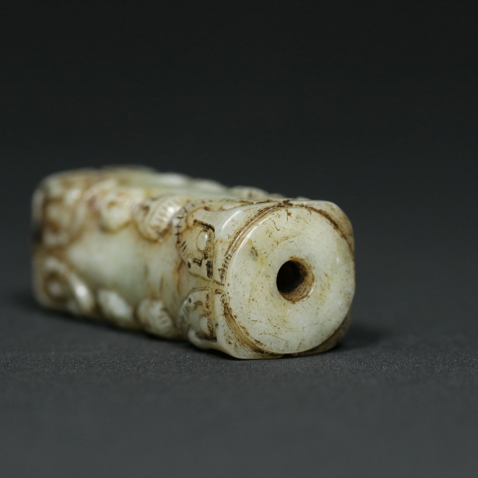 Hetian Jade Pendant with Human Face Pattern - 10