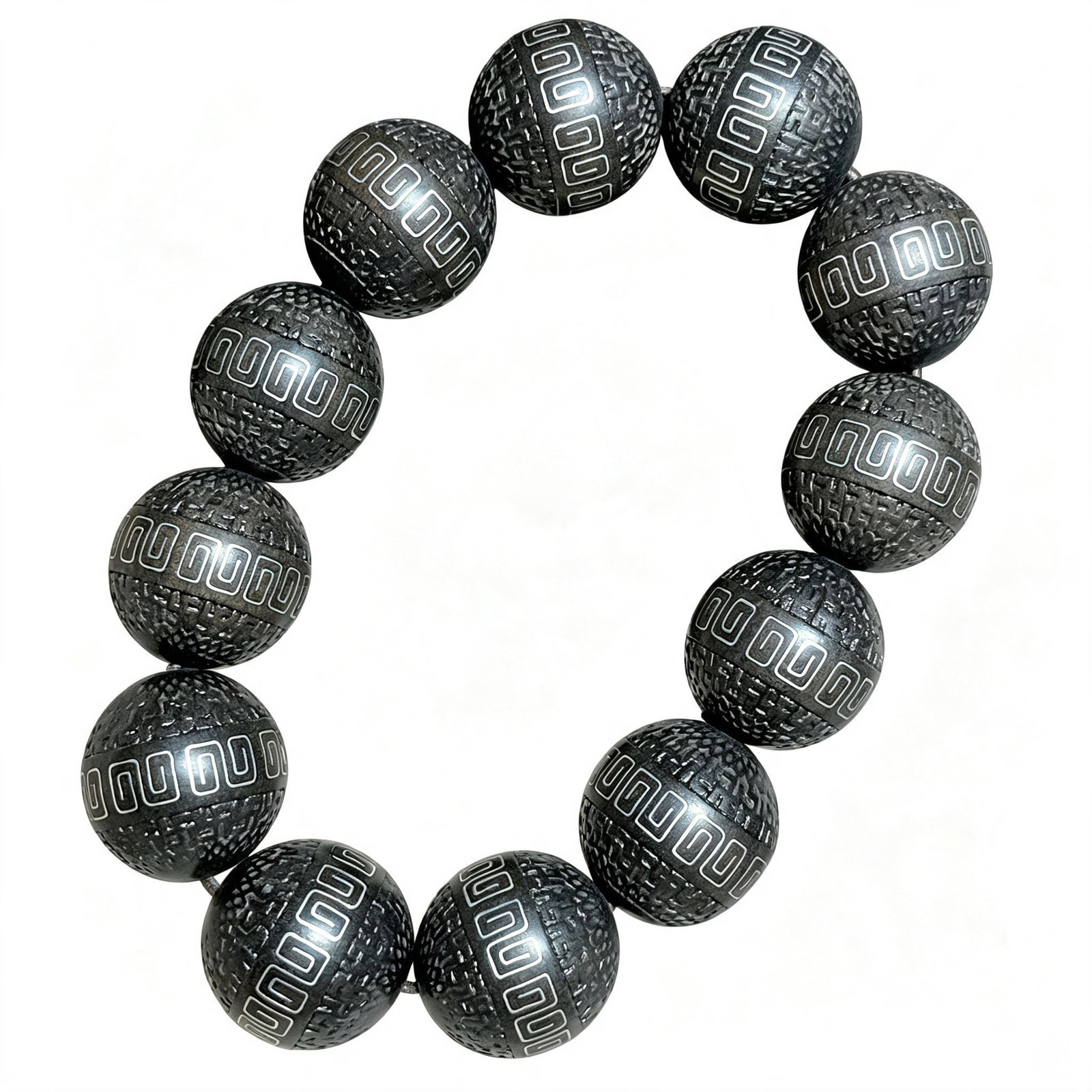 Agarwood Bracelet: This set of agarwood bracelets consists of four beads, showcasing the unique natural grain and fragrance of agarwood. Each bead has a diameter of 2 cm, with a total weight of 230 grams, reflecting