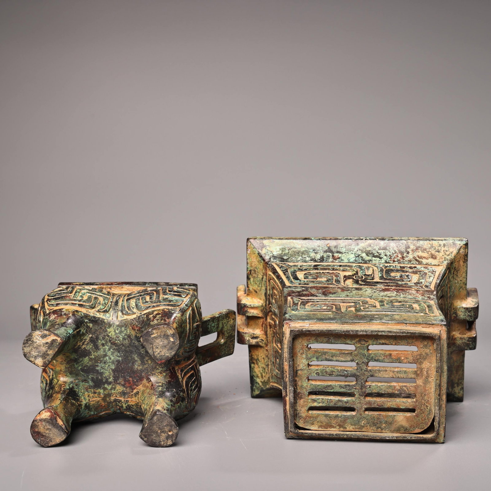 Bronze Double-layer Square Censer - 10