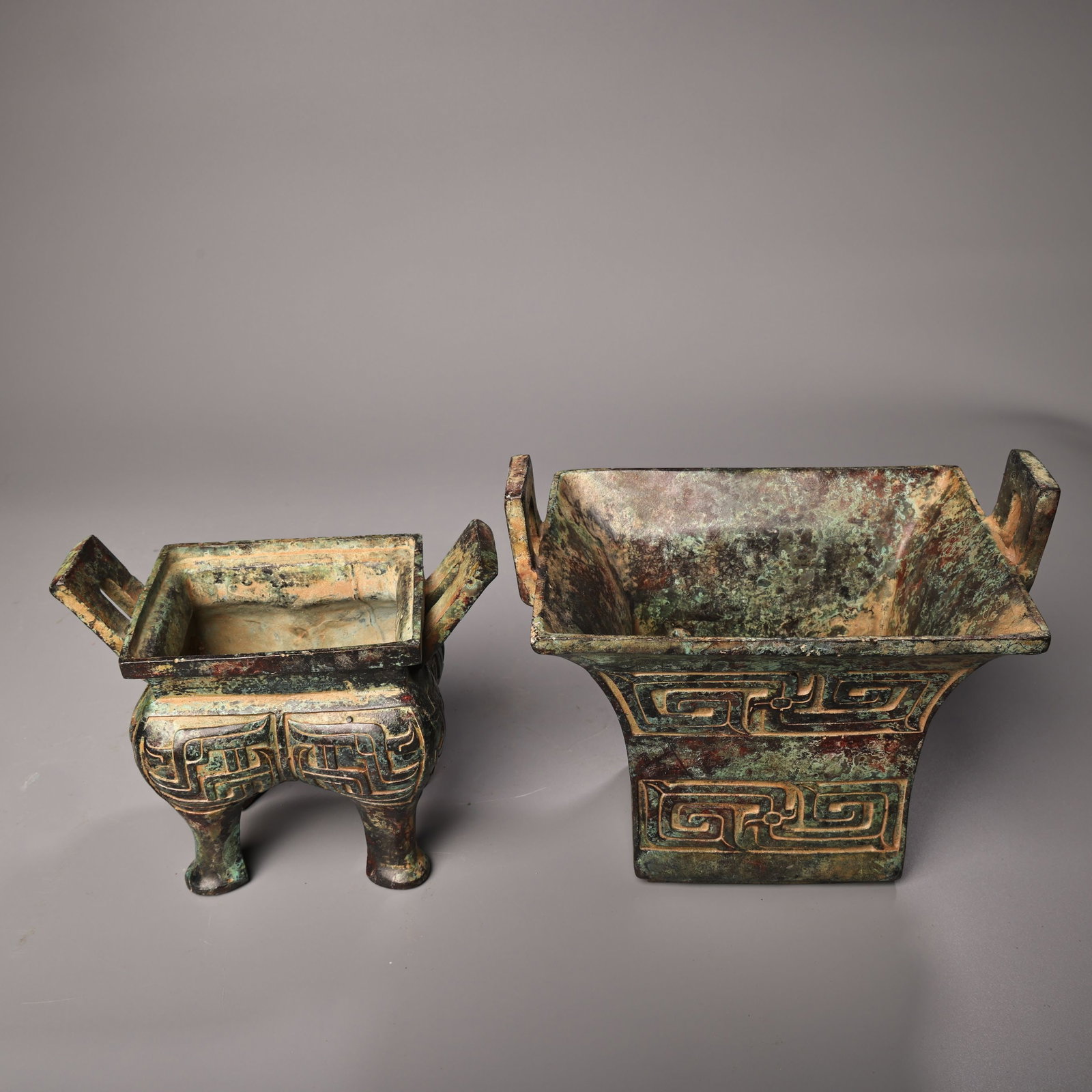 Bronze Double-layer Square Censer - 11
