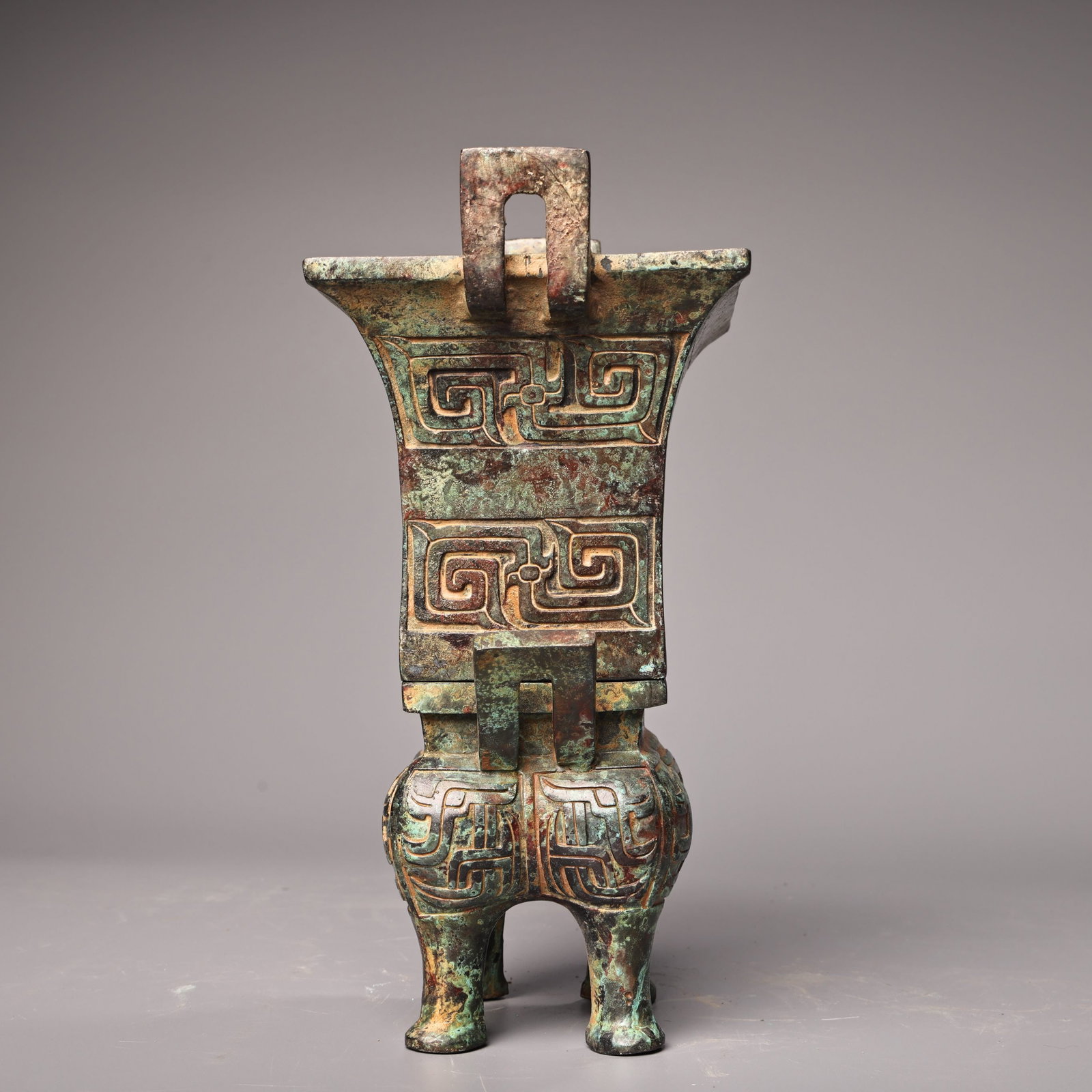 Bronze Double-layer Square Censer - 4