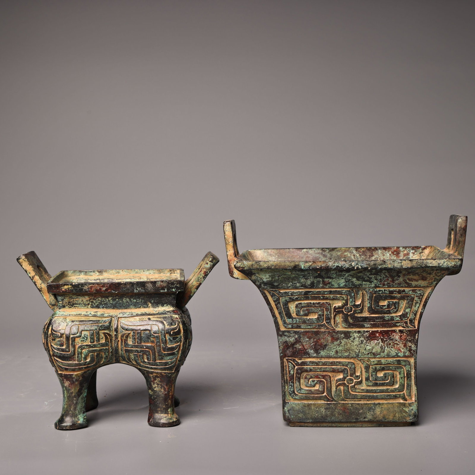 Bronze Double-layer Square Censer - 5