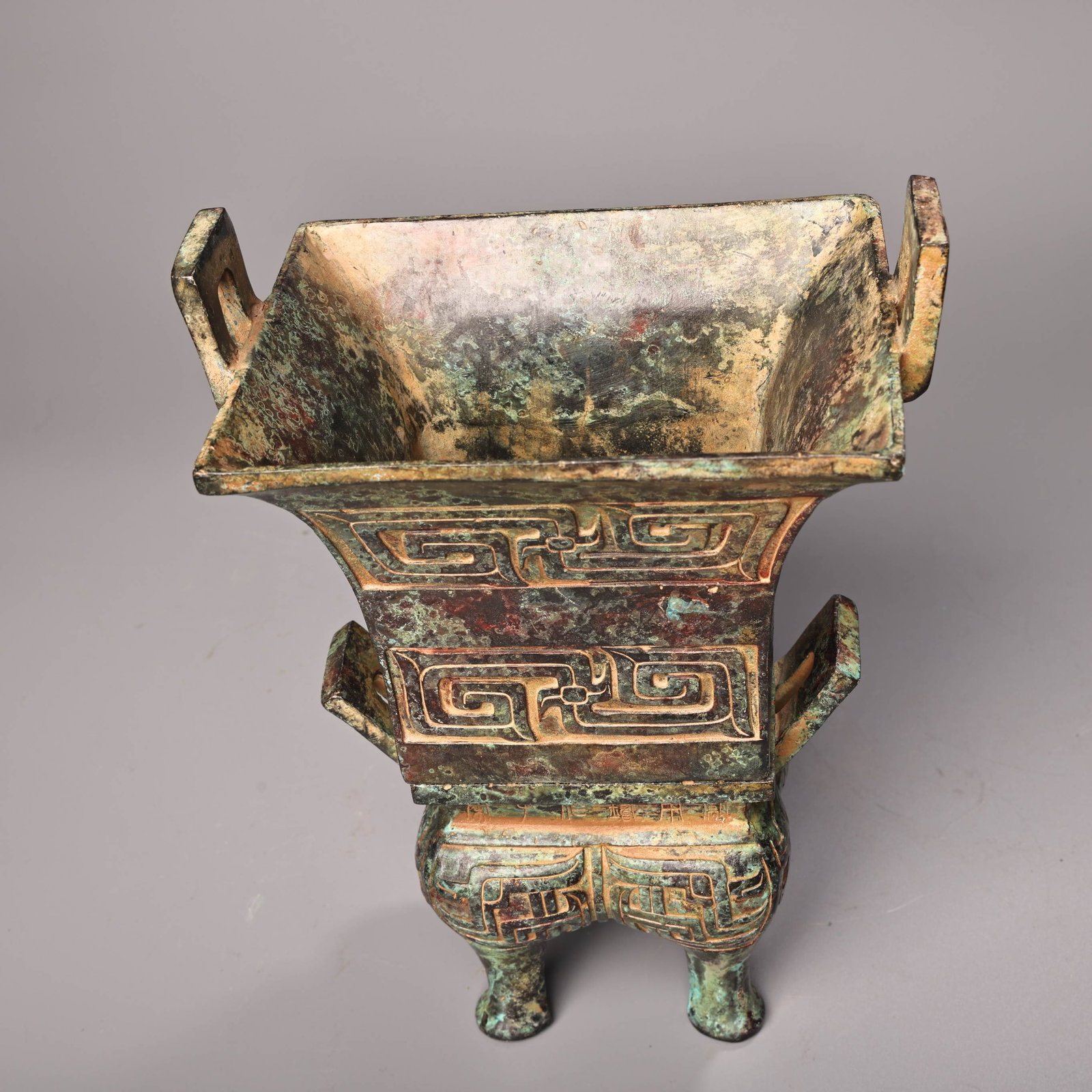 Bronze Double-layer Square Censer - 6