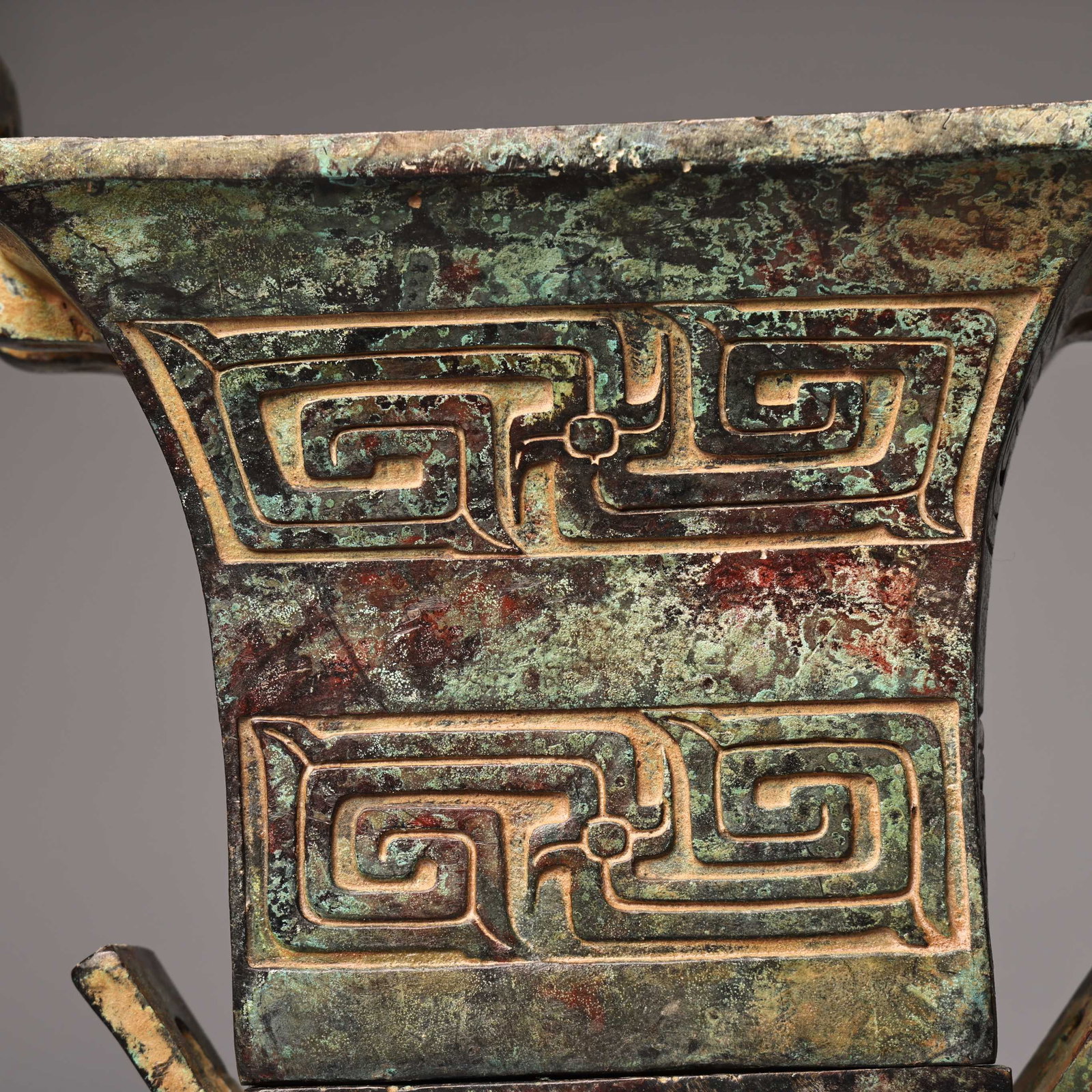 Bronze Double-layer Square Censer - 7