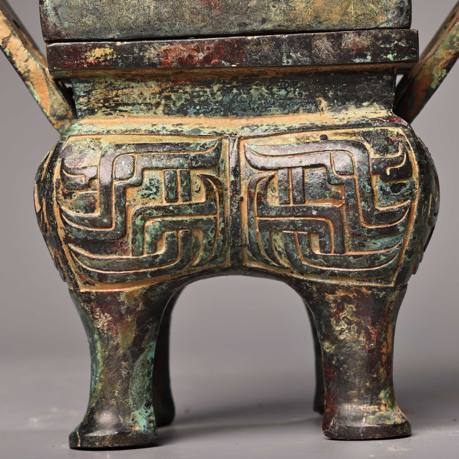 Bronze Double-layer Square Censer - 8