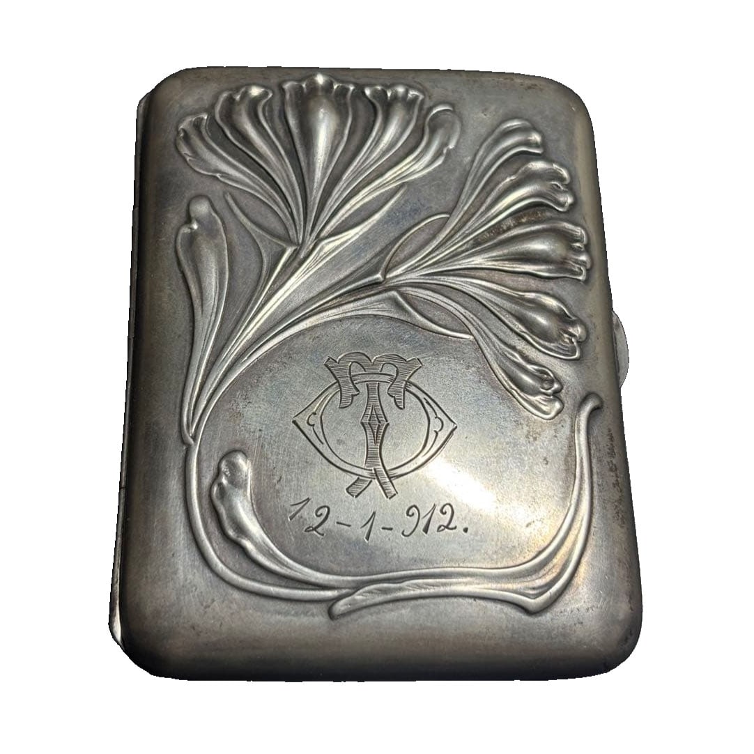 Majorelle Silver 800 Box, Art Nouveau Style: Majorelle Silver 800 Box, Art Nouveau Style Stamped with 800.