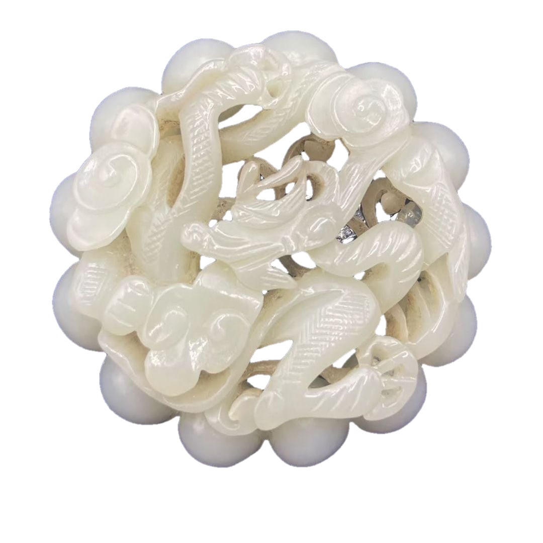 Hand-carved Antique Soft Jade Dragon Pattern Belt Ornament with Certificate of Authenticity: Hand-Carved Antique Nephrite Jade Belt Ornament with Dragon Motif, Accompanied by Certificate of Authenticity This belt ornament is considered an ancient artwork from the Yuan Dynasty (1271-1368). The