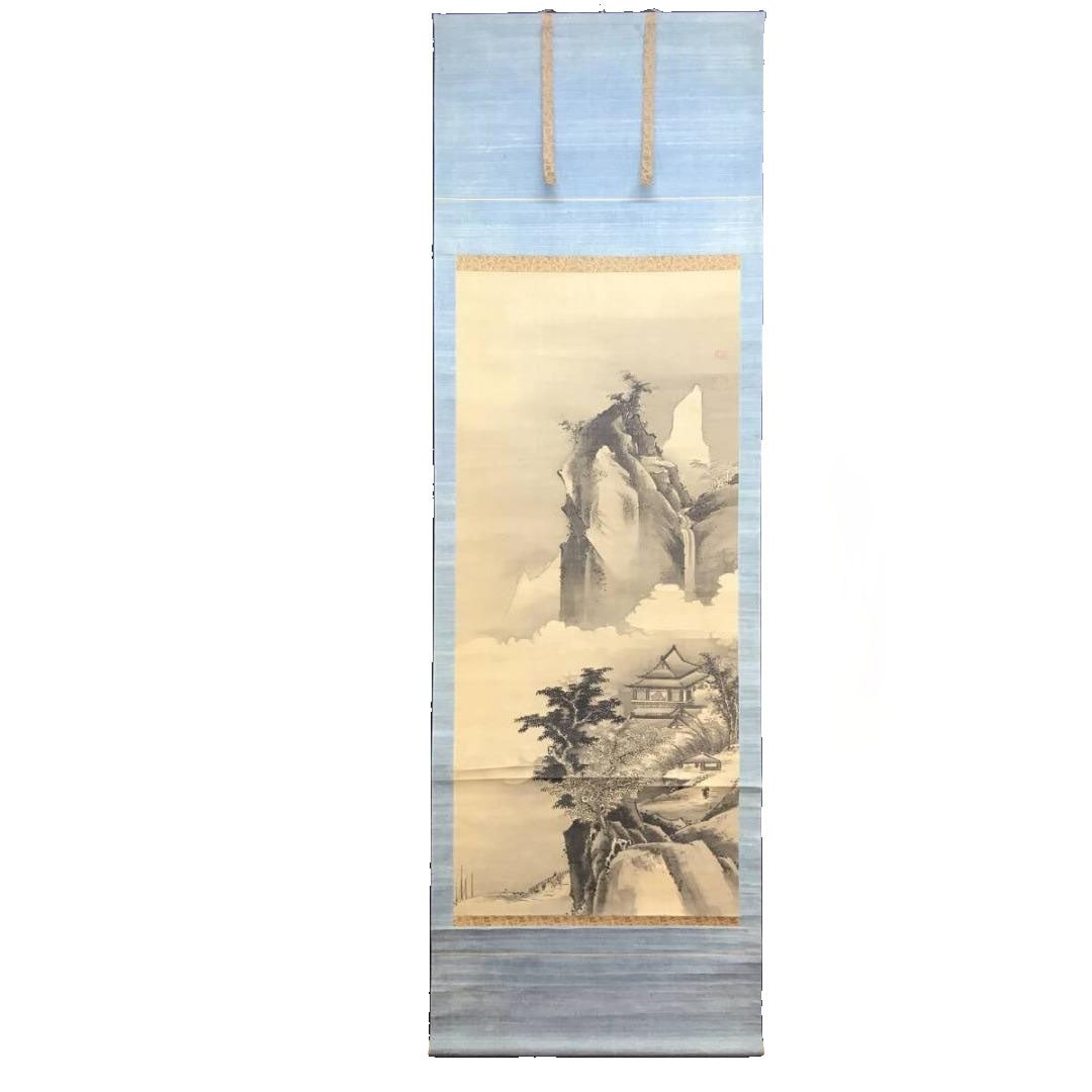 Soga Shohaku, "Sansui-zu" (Landscape Painting), "Hoyu-zu" (Visiting Friends), Hanging Scroll.: Landscape Painting, Visiting Friends, Hanging Scroll Soga Shohaku (1730-1781), active during the mid-Edo period, was a painter known by the names Shohaku, Dasokuken, Kodo, Kishinzai, and Ranzan. The w
