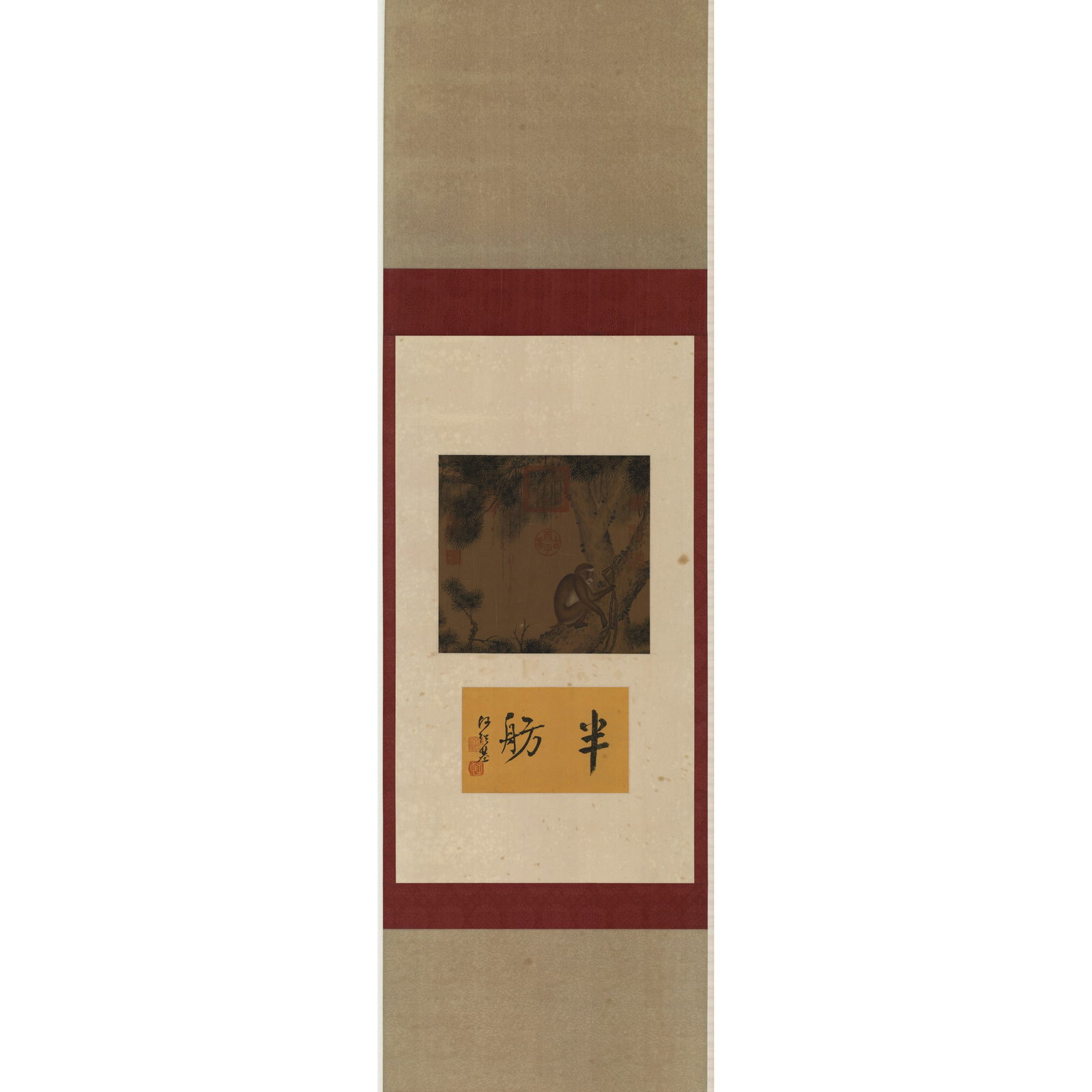 Northern Song Dynasty Silk Hanging Scroll: Yi Yuanji, known as Qingzhi, was a renowned painter of the Northern Song Dynasty, famous for his monkey paintings. His works are considered a unique skill, described as an art beyond the reach of the 
